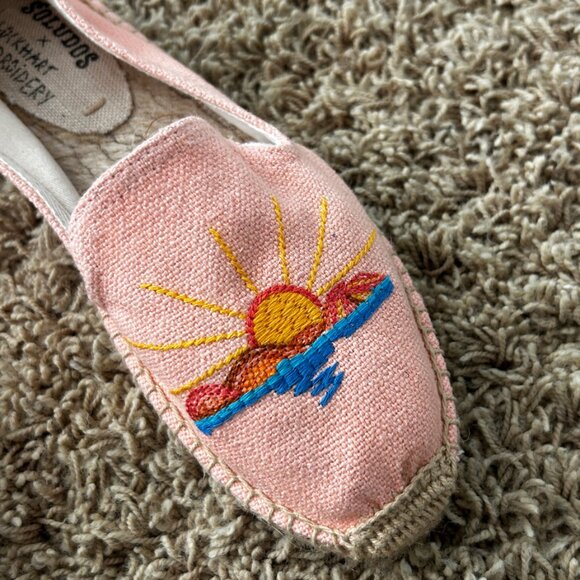 Anthropologie Soludos X Lockhart Embroidered "Aloha" Espadrilles Women's Sz 6.5 - Picture 9 of 11